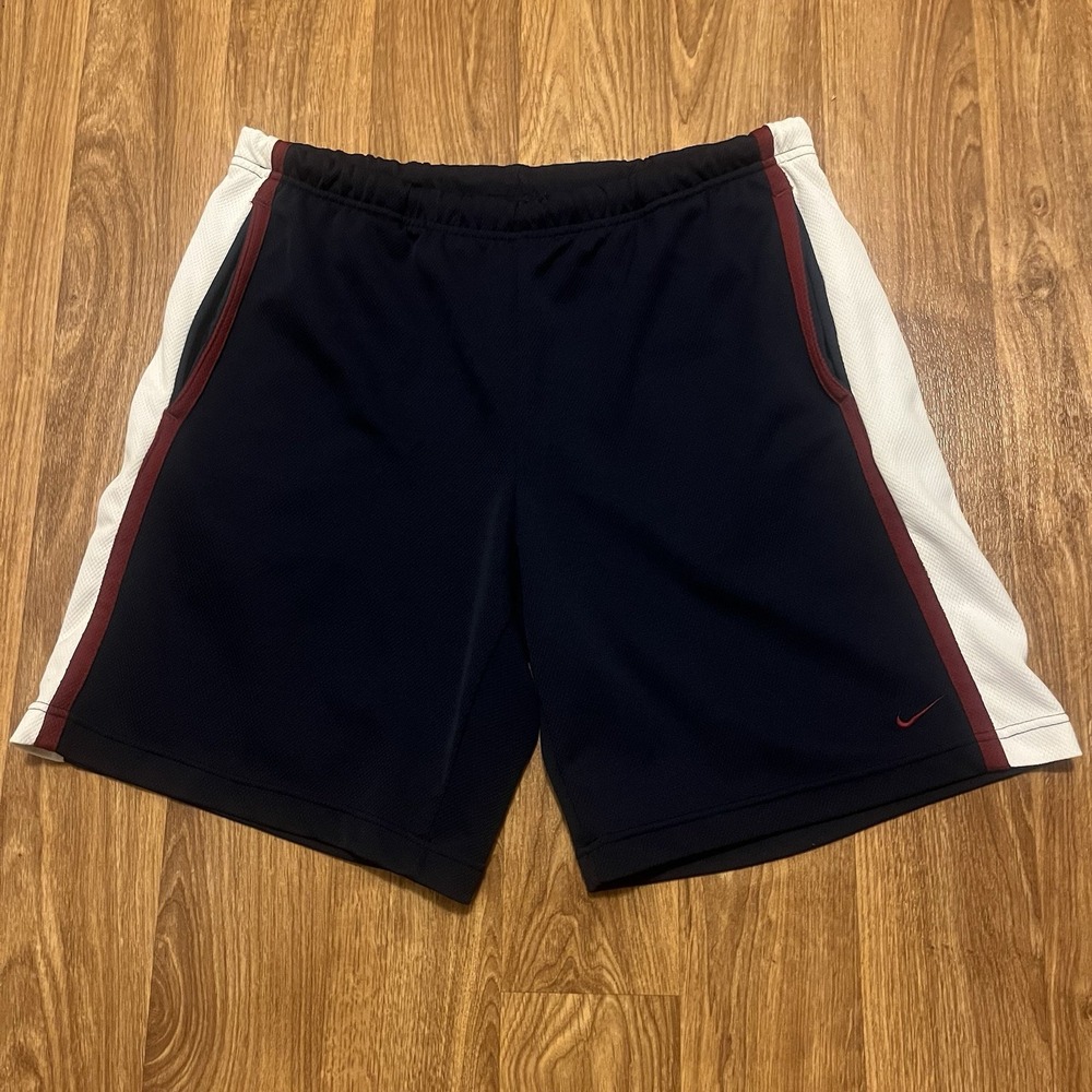 Vintage Nike Basketball Shorts Men Large Dark Blue Baggy Deep‎ Pockets 00s